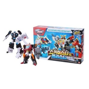 (초이락) 헬로카봇 스카이스타 폴리스타세트 2단합체 자동차변신로봇