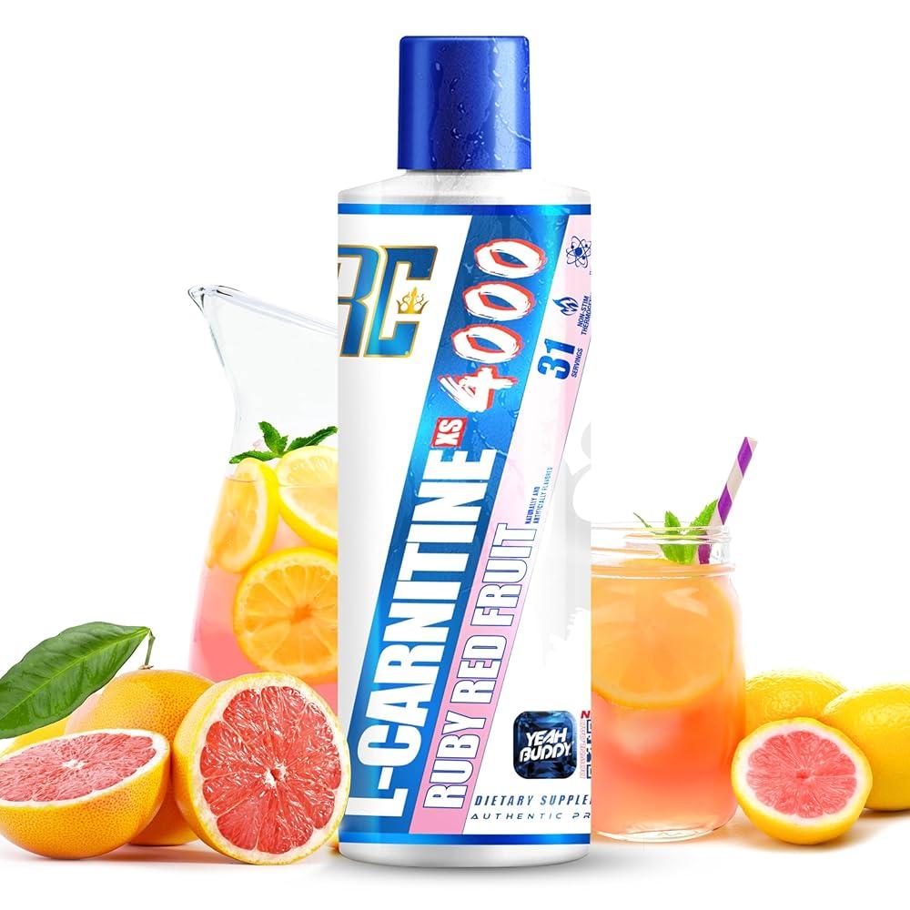 <b>Ronnie Coleman</b> Signature Series L-카르니틴 XS 4000 액체 아미노산 신진 대사 및 마른 근육 강도 지원 자극제 프리 무설탕 <b>탄수화물</b> 제로 레  Rub