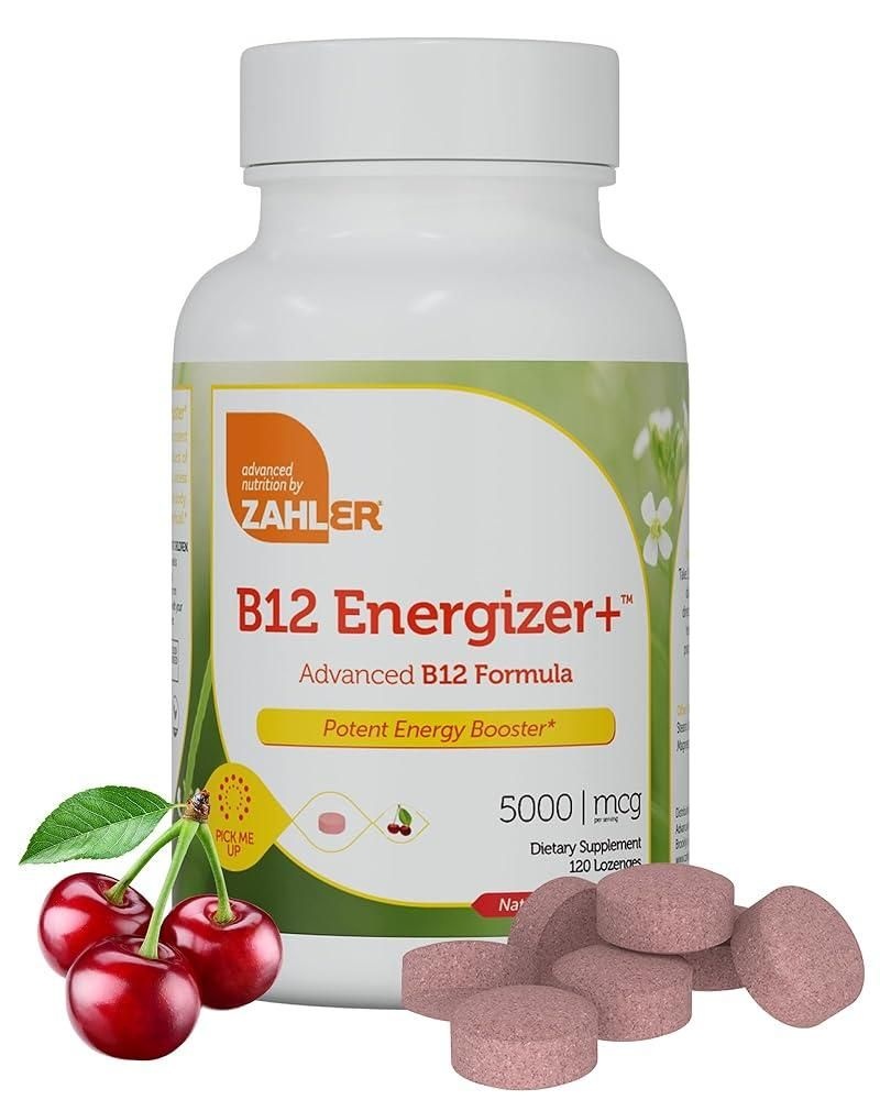 Zahler 잘러 Energizer+ 비타민 <b>B125000mcg</b> B12 체리 캔디 5000mcg 180정