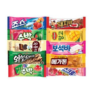롯데웰푸드 스크류바 죠스바 옥동자 수박바 돼지바 등 바류 10종 40개 골라담기