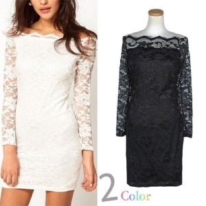 [모노무드] 모노무드 몸매부각 시스루 S라인 미니 원피스 여자 데이트룩