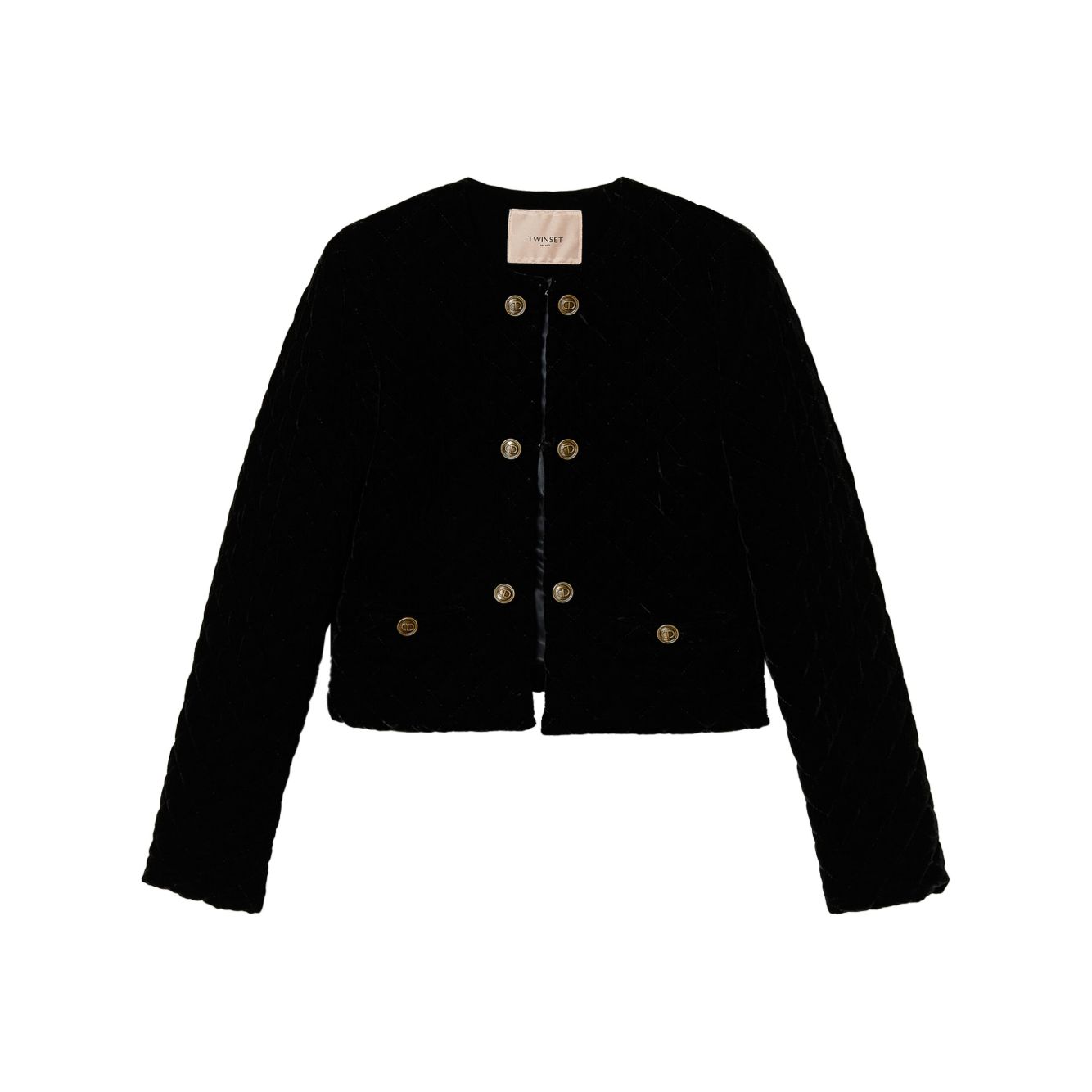 트윈셋 벨벳 크롭 재킷 블랙계열 Italy 48 KR 88 242TT2140