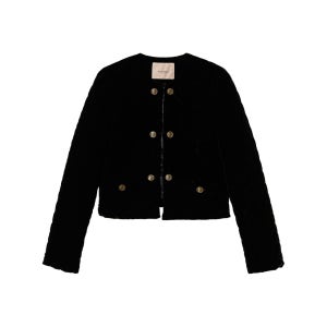 트윈셋 벨벳 크롭 재킷 블랙계열 Italy 48 KR 88 242TT2140
