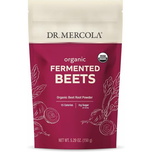 <b>Dr Mercola</b> 유기농 발효 비트 분말 <b>혈액 순환</b> 집중력 에너지 증진에 효과적인 뿌리 비유전자변형 대두 무첨가 글루텐 30회 제공량  1개