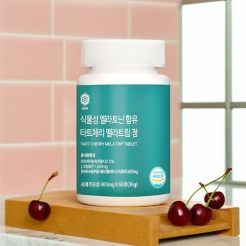식물성 멜라토닌 효과 타트체리 효능 메라토닌 <b>수면</b> 멜라<b>트립</b> 정 약 2개월분  2개  60정