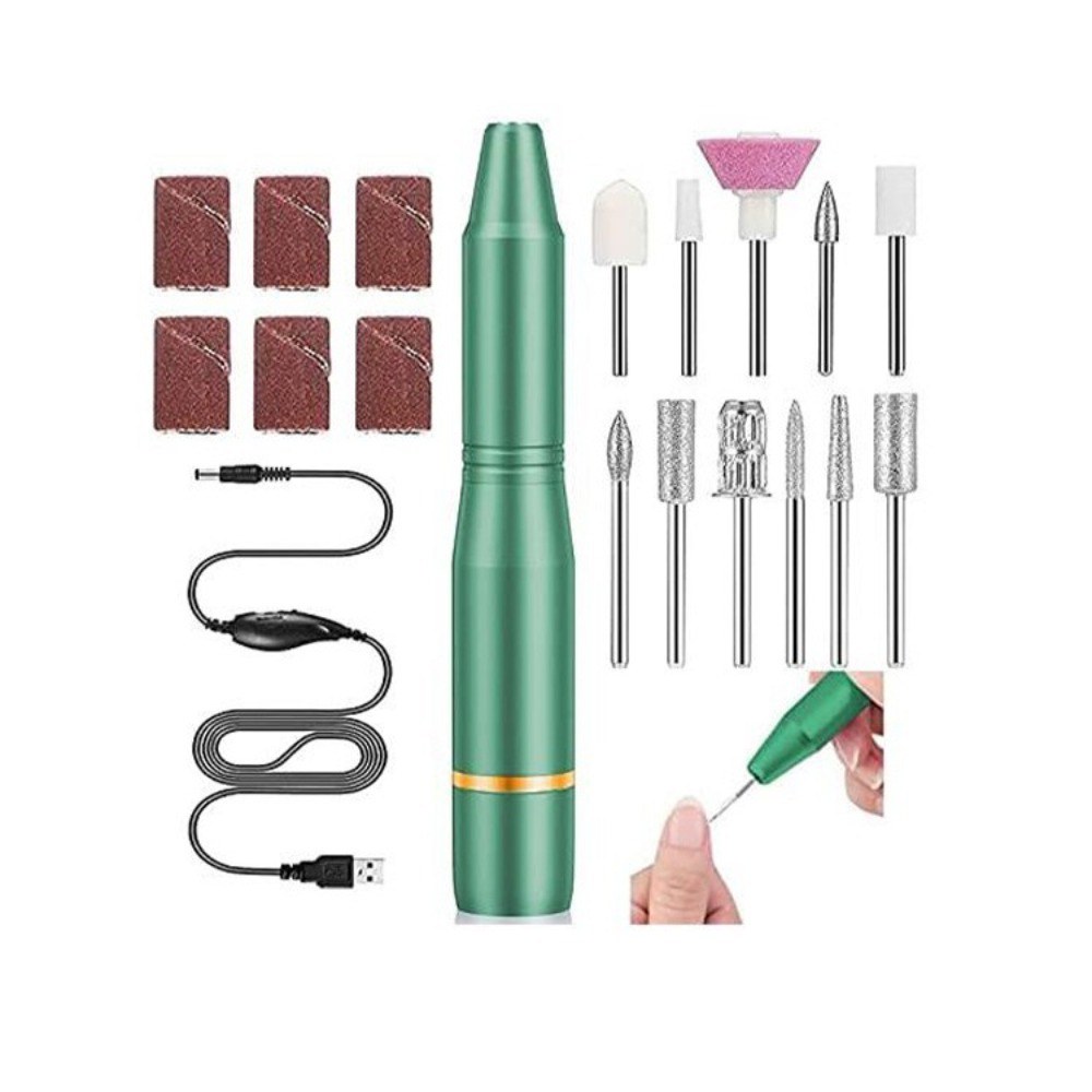 손톱 액세서리 전기 네일 드릴 매니 페디 USB 샌더 드릴러 도구  Gr n  1개
