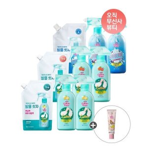 ONTHEBODY 코튼풋 발을씻자 풋샴푸 510ml 2개 + 리필 500ml 1개 레몬/자몽/쿨링 택1 추가 증정 짱구 풋크림