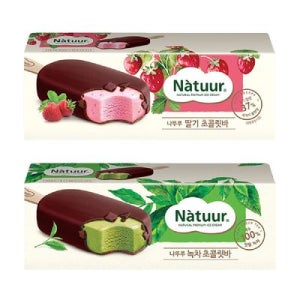 나뚜루 딸기 6개 + 나뚜루 녹차 6개 나뚜루바 녹차 초코아이스크림 초코 딸기아이스크림 녹