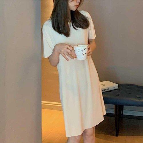 오노마 ONM 여성 반팔 옆트임 원피스 여름 휴가철