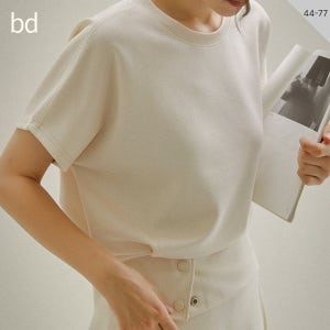 by-D TR31444 쿨 분또 밑단 또또 캡소매T