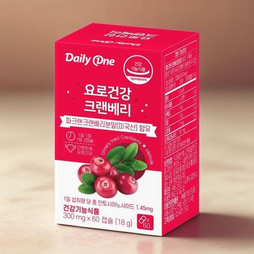 데일리원 요로건강 <b>크랜베리 300mg</b> 60캡슐 건강한 60정/