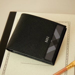 [닥스 액세서리 남성] [스테디셀러] 블랙 로고프린트 소가죽 반지갑 WBWA4F801BK