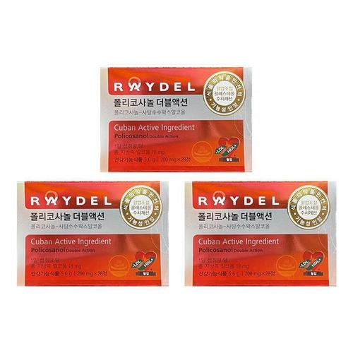 [<b>레이델코리아</b>]RAYDEL <b>레이델</b> 폴리코사놀 더블액션 200mg x 28정 3박스 HISM (36460458)