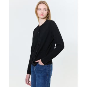 [헤지스 여성] 헤지스레이디스 블랙 멜란지 울 가디건 WSSW4D8C1BK