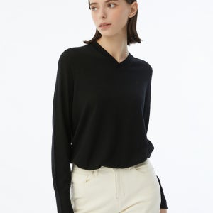 [헤지스 여성] 헤지스 24FW 스테디셀러 멜란지 울 니트 090 WSSW4D8C2BK