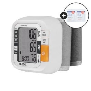 휴비딕 가정용 전자 혈압계 디지털 혈압측정기 손목형 HBP-550 불규칙 맥박 심전도 측정 + 알콜스왑 2매