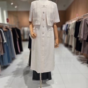 [라인어디션](N854) 여성 반팔 자켓 슬리브리스 원피스 세트 NWSEOF0200