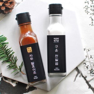 비 온뒤 첫 소금 2조 세트 120ml (천일염+발효 식초)  판촉물 제작 전문~선물세트~식품세트(가공식품)