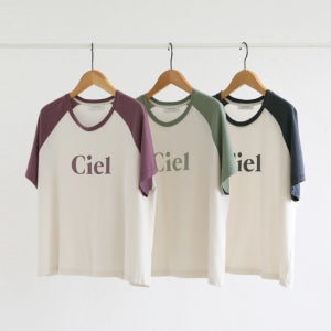 [RR]씨엘 나그랑 배색 반팔 탑 [코튼 티셔츠,코튼100,데일리 티셔츠,캐주얼,포인트 티셔츠,44816]