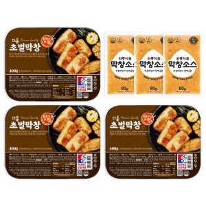 와룡막창 [와룡식품] 와룡막창 400g 3팩 (초벌,삶은,훈연,양념) + 막창소스 3팩 / 캠핑 밀키트 집들이 술안주