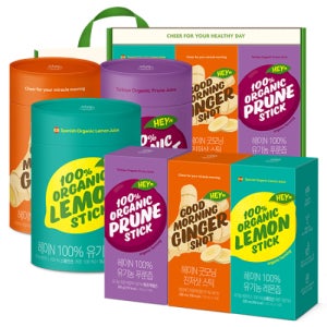 대상웰라이프 헤이N 모음전(100% 유기농 레몬즙/굿모닝 진저샷 스틱/100% 유기농 푸룬즙/선물세트) 유기농 과채주스 과일즙