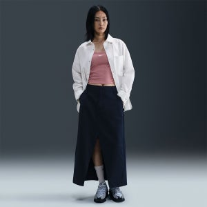 나이키 NIKE 나이키 스포츠웨어 포플린 여성 루즈 롱 슬리브 버튼 업 탑 IH3990-100