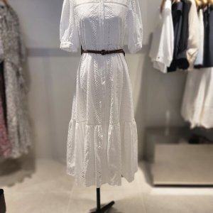 [시슬리]벨티드 아일렛 레이스 롱 원피스(SAOPD3531)