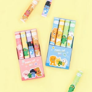[카카오프렌즈] 카카오 리틀프렌즈 러블리 4본 연필캡 핑크/ 어피치+네오+프로도+콘