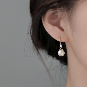 No.199,진주 드롭 클래식 무드 이어링 N199