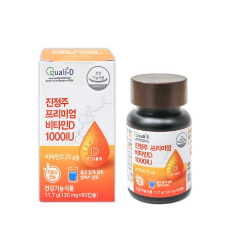 진정주 프리미엄 비타민D 1000IU 130mg x 90캡슐, 1개