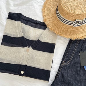 마린 스트라이프 가디건