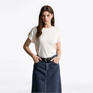 타미힐피거 여성 [공식] (T22F6TTO031WT1YA8) 골드 버튼 모던 티셔츠