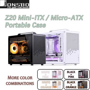 JONSBO Z20 MATX 케이스, 탈착식 운반 케이스, 240 라디에이터, 163mm 공랭식, ATX 전원 공급 장치, 긴 비디오 카드, C타입, 약 20L
