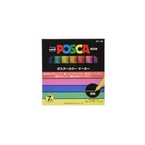 유니 포스카 마카펜 세트  1M  7색(파스텔) / PC-1M 7C