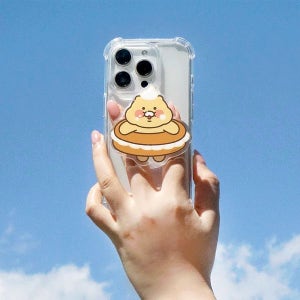 [애정만땅] 춘식이 라이언 맥세이프 소라빵 그립톡 강한 자력 자석 메탈 플레이트 포함 3단 높이조절 스마트폰 거치대 캐릭터 마그네틱 톡