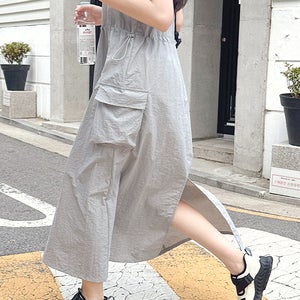 [기획특가/여행룩]히드 여름 나일론 카고 롱 원피스