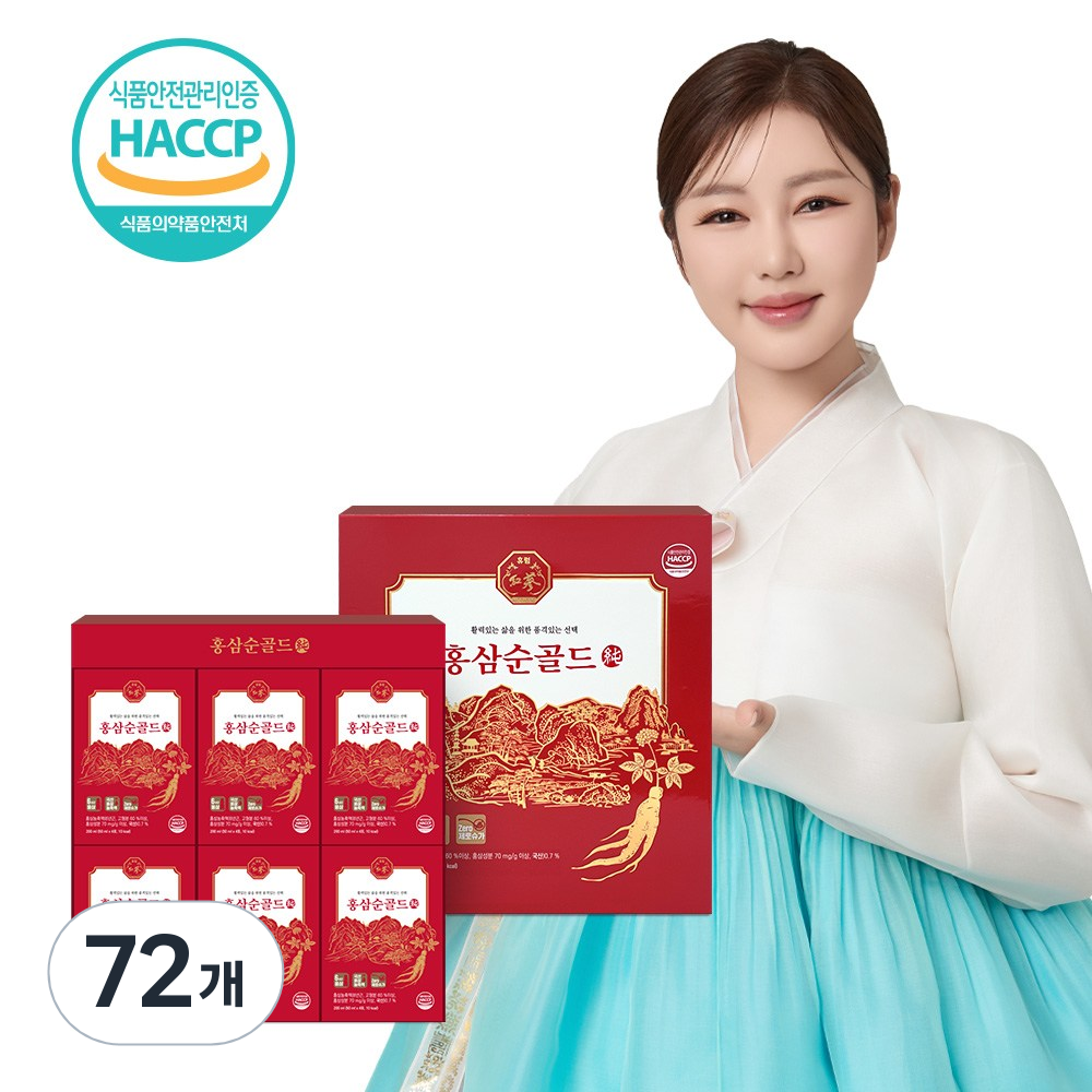 <b>휴럼</b> 홍삼순골드 당제로 6년근 홍삼  50ml  72개