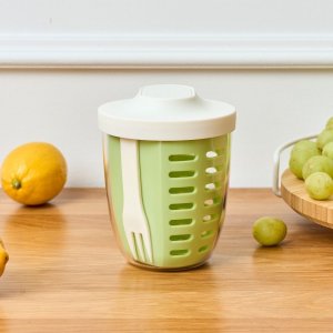 [모던하우스] ON 휴대하기 편리한 채반형 과일야채컵 650ml 그린