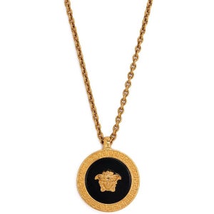 베르사체 에나멜 메두사 네클리스 블랙 골드 DG17255 DJMR K41T