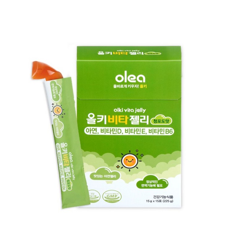 <b>아주약품</b>올키 비타젤리 청포도맛 1박스15일분 비타민D <b>아연</b>  225g  1개