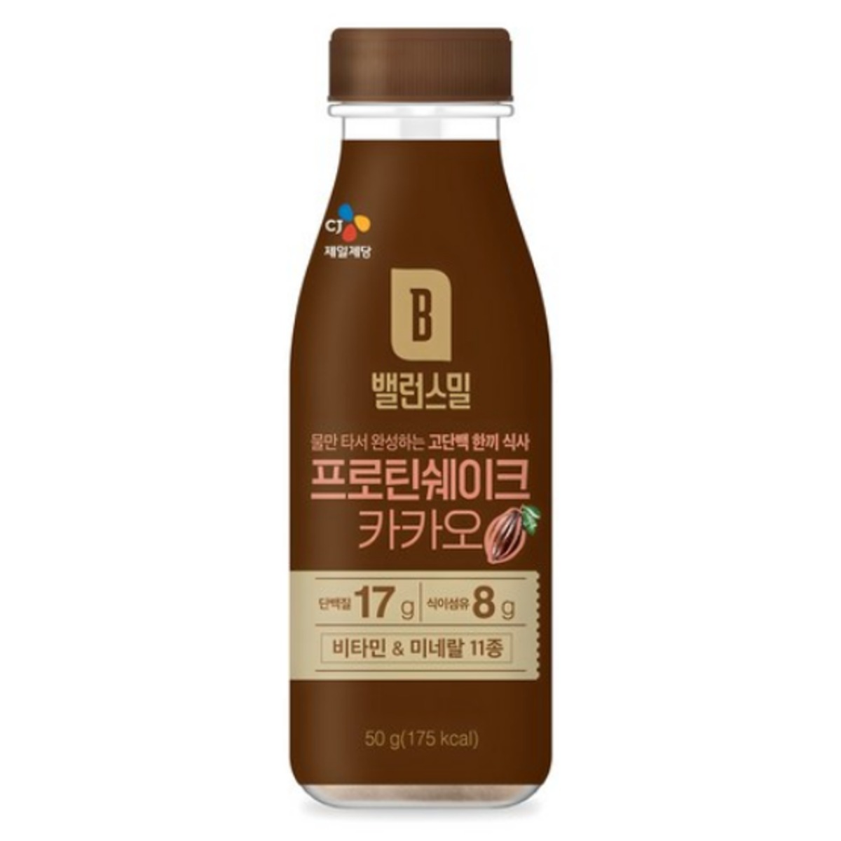 <b>CJ제일제당</b> 밸런스밀 프로틴 쉐이크 카카오  50g  12개