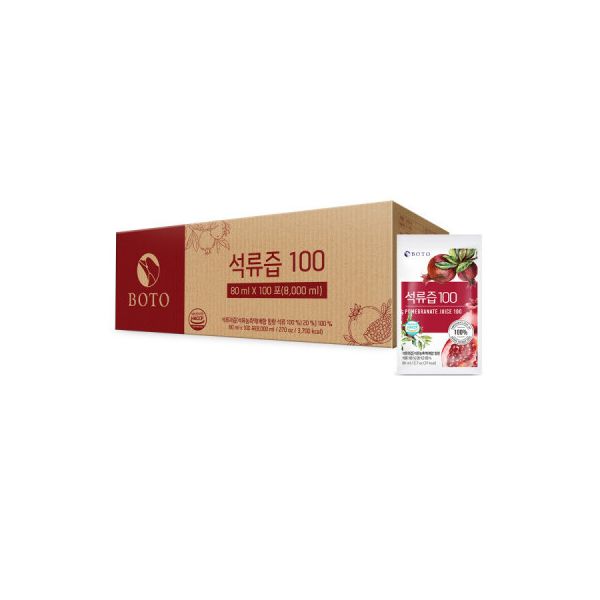 보뚜석류즙 100 석류과즙100% 형 80ml 100포