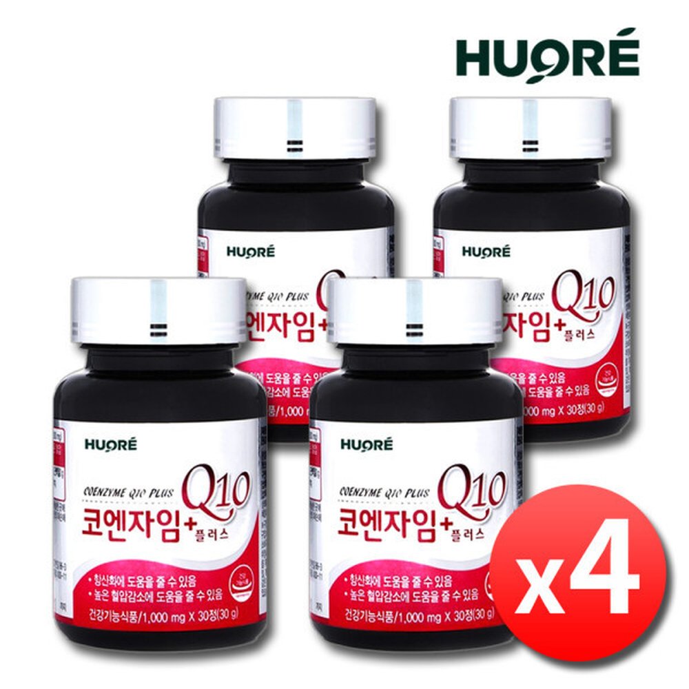코엔자임큐텐 Q10 코큐텐 높은 혈압 감소 항산화 4병 약4개월분 휴오레 코엔자임 큐10 플러스 내츄럴<b>가이아</b>  4개