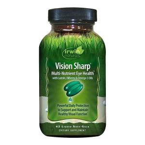 <b>Irwin NATURAL</b> <b>내추럴</b>s VisiON 온 Sharp 멀티 영양 눈 건강 <b>루테인</b> 빌베리 및 오메가-3 함유 - 액체 소프