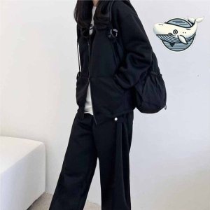 여자 후드 양털 기모 팬츠 부드러운 트렌디 기모트레이닝복세트 기모트레이닝 기모트레이닝셋업