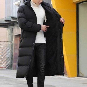 남자 후드 겨울 롱패딩 베이직 스웨이드퍼 투웨이지퍼 남성아우터 남자롱패딩 캐주얼점퍼