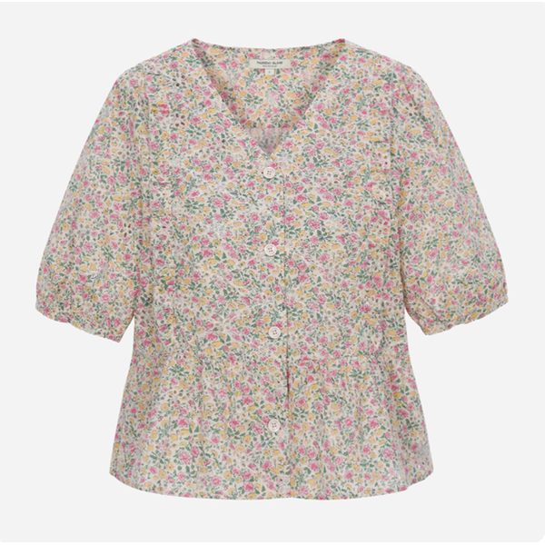 써스데이아일랜드 자수 브이넥 블라우스 T254MBL265W