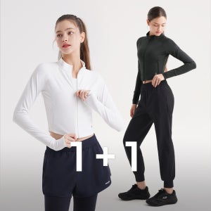 제로 땀복 액티브 여자트레이닝복 크롭 자켓 필라테스자켓 1+1