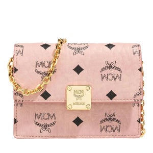 엠씨엠 폴드 지갑 미니 소프트 핑크 체인 Aren Fold Wallet Mini Soft Pink On A Chain A0642844