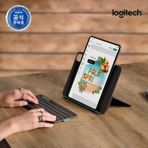 로지텍 로지텍코리아 공식 Flip Folio 11 아이패드 거치대 블루투스 휴대용 케이스 키보드 프로 에어 M2 M3 M4